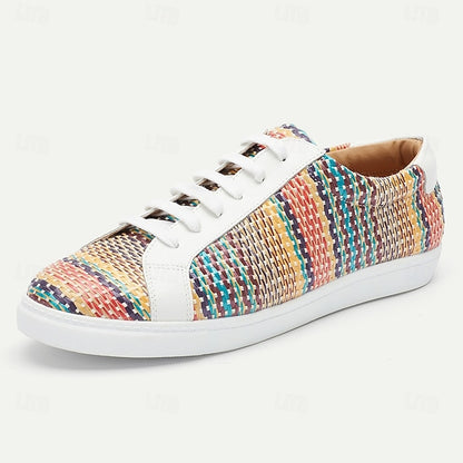 Men's Multicolor Woven Sneakers – Trendy Nylon Knit