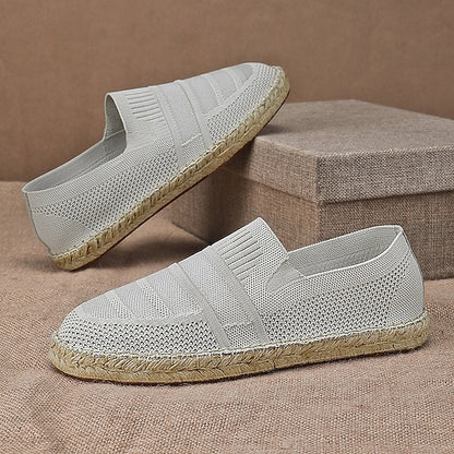 Men's Beige Vacation Espadrilles with Woven Design –
