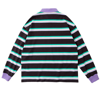 grape mint stripe rugby polo shirt boogzel clothing