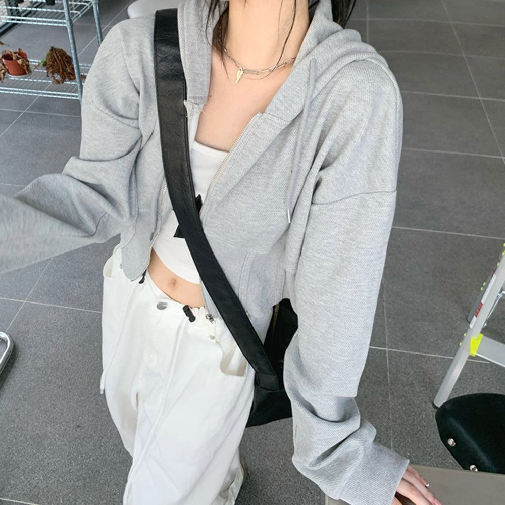 Basic Corset Zip Up Hoodie Detail