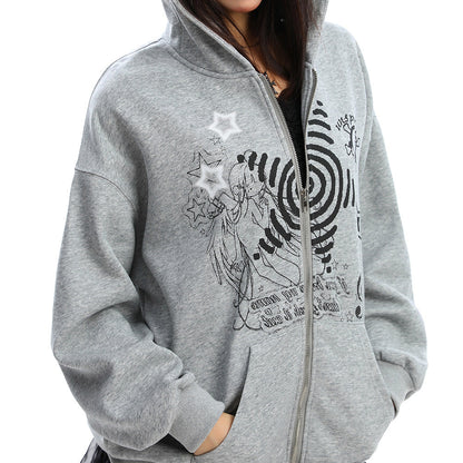 grunge cut out shoulder sweatshirt boogzel clothing