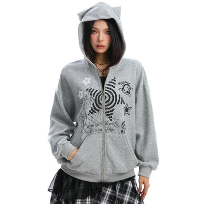 grunge cut out shoulder sweatshirt boogzel clothing