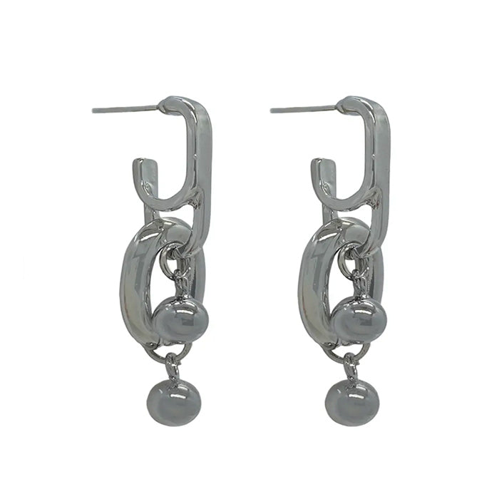 Boucles d'oreilles à grosse chaîne en argent