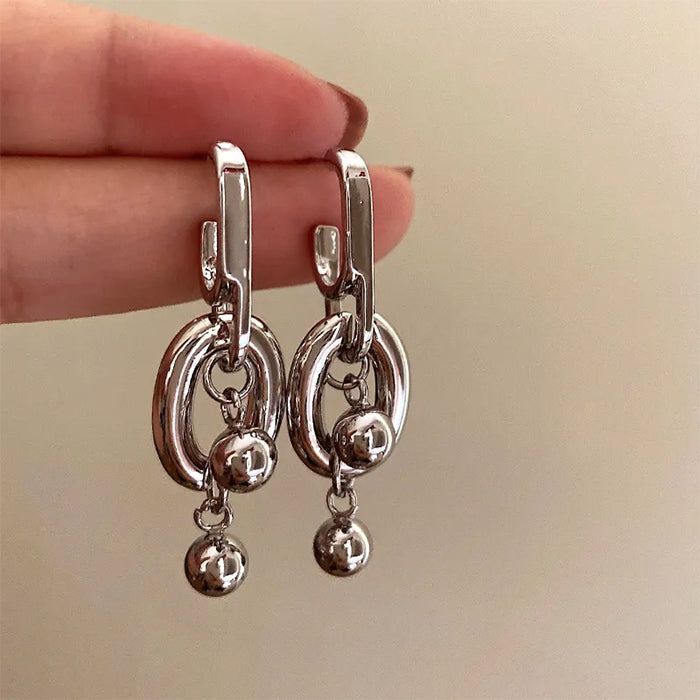 Boucles d'oreilles à grosse chaîne en argent