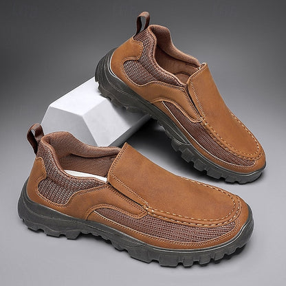 Men's Maroon Perforated Slip-On Sandals with Stylish Design