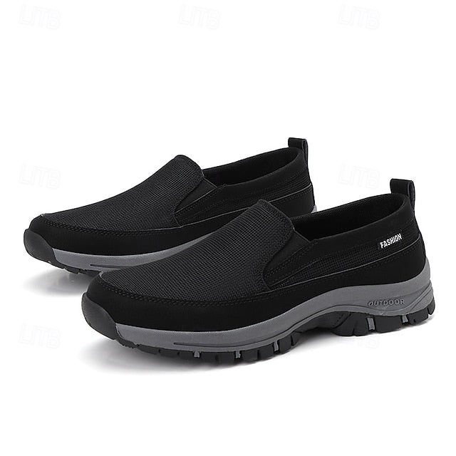 Men's Breathable Mesh Slip-on Sneakers with Rubber Sole -
