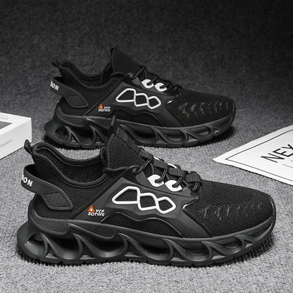 Men's Yellow Performance Sneakers with Flame Design,