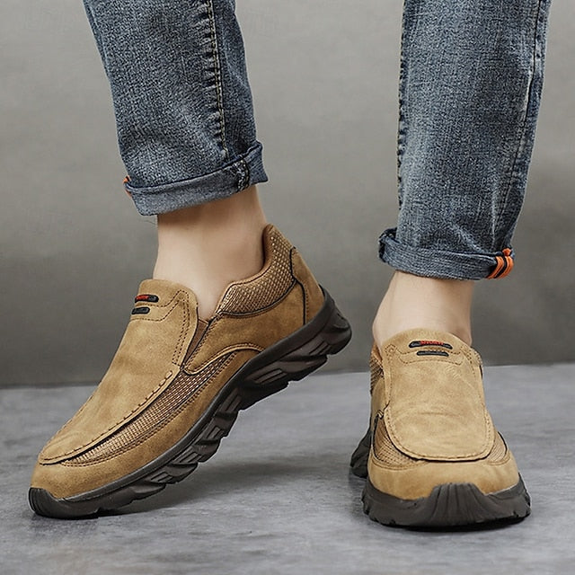Men's Suede Slip-On Loafers – Lightweight, Breathable