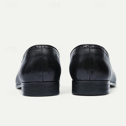 Men's Brown Leather Tassel Loafers with Brogue Detailing,