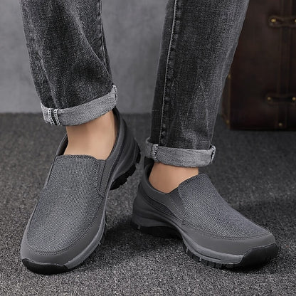 Men's Breathable Mesh Slip-on Sneakers with Rubber Sole -