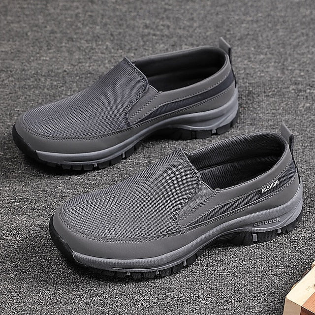 Men's Breathable Mesh Slip-on Sneakers with Rubber Sole -