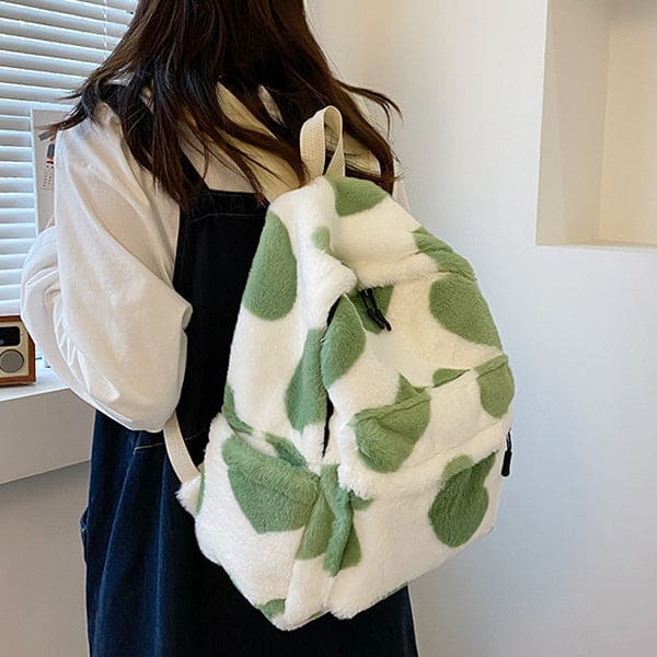 Heart Fuzzy Backpack - Backpacks