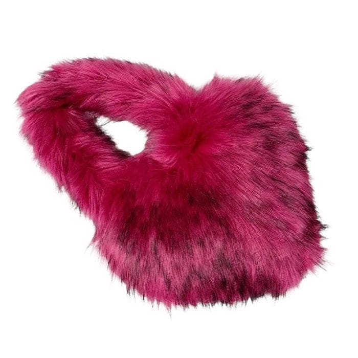 Heart Fuzzy Handbag - Handbags