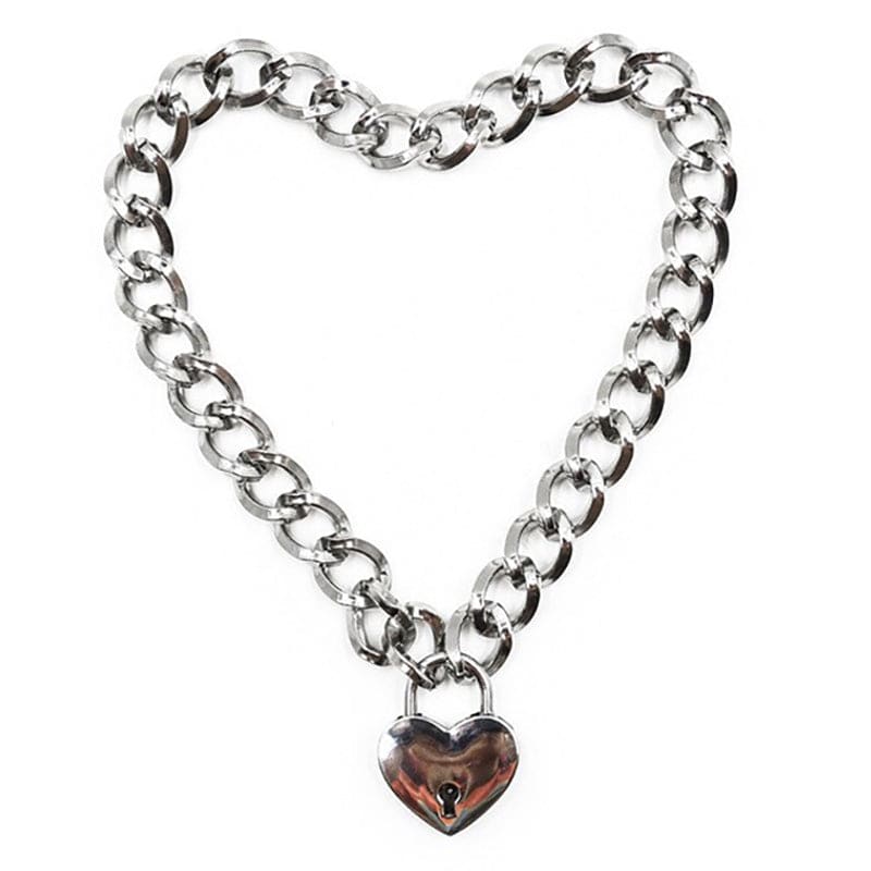 Heart Lock Necklace - Standart / Silver - Necklace