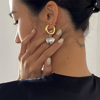 Creolen mit Herz-Anhänger