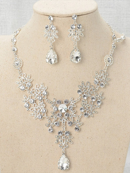 Elegant – Tiara Jewelry and Silver Rhinestone Set Women's