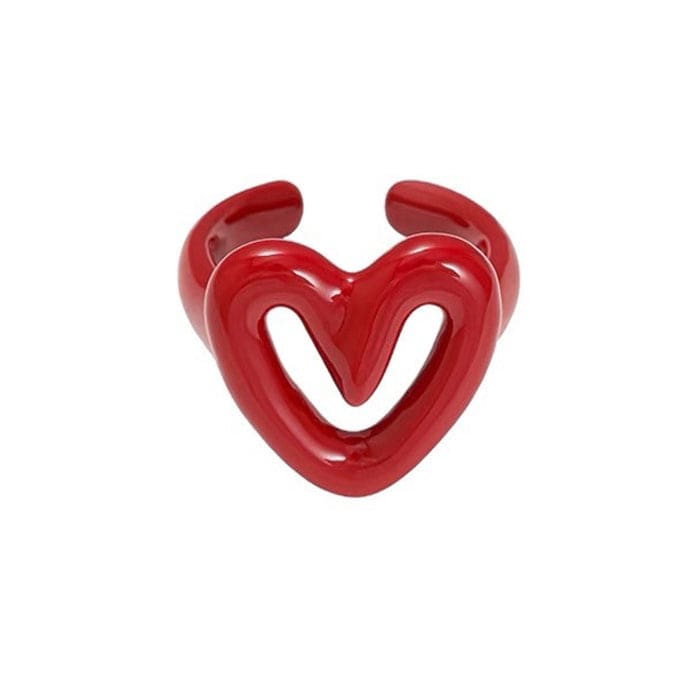 Hollow Heart Chunky Ring - ring