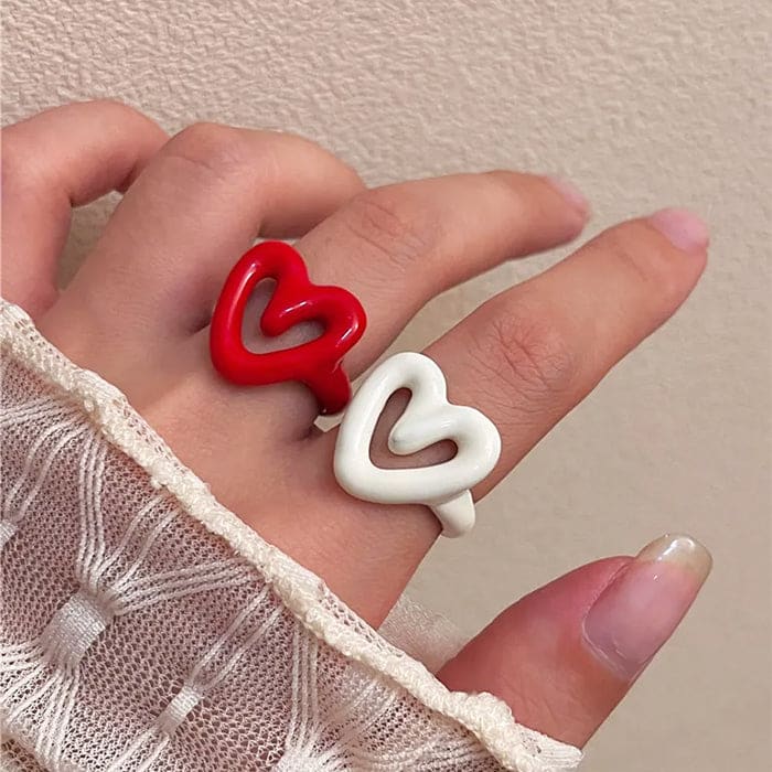 Hollow Heart Chunky Ring - ring