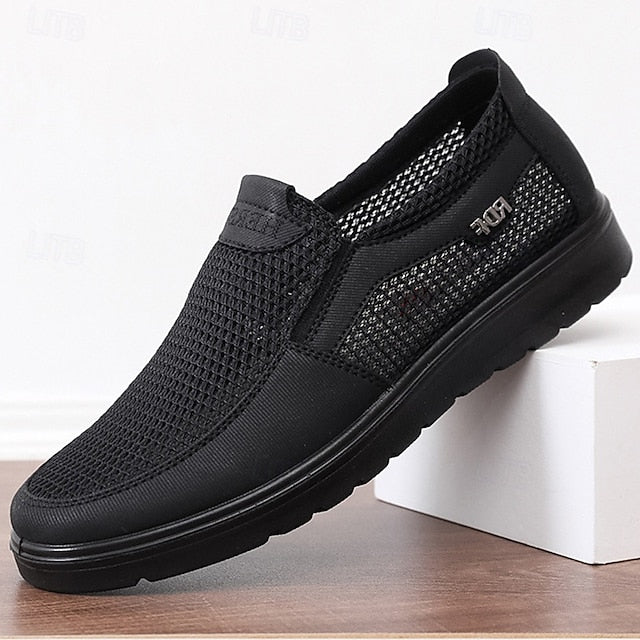 Men's Breathable Slip-On Mesh Sneakers - Lightweight and