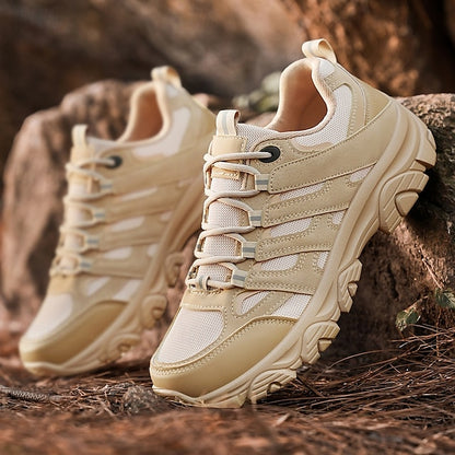 Men's Beige Outdoor Hiking Sneakers - Lightweight