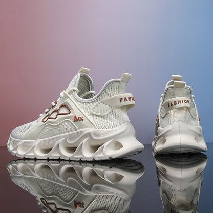 Men's Yellow Performance Sneakers with Flame Design,