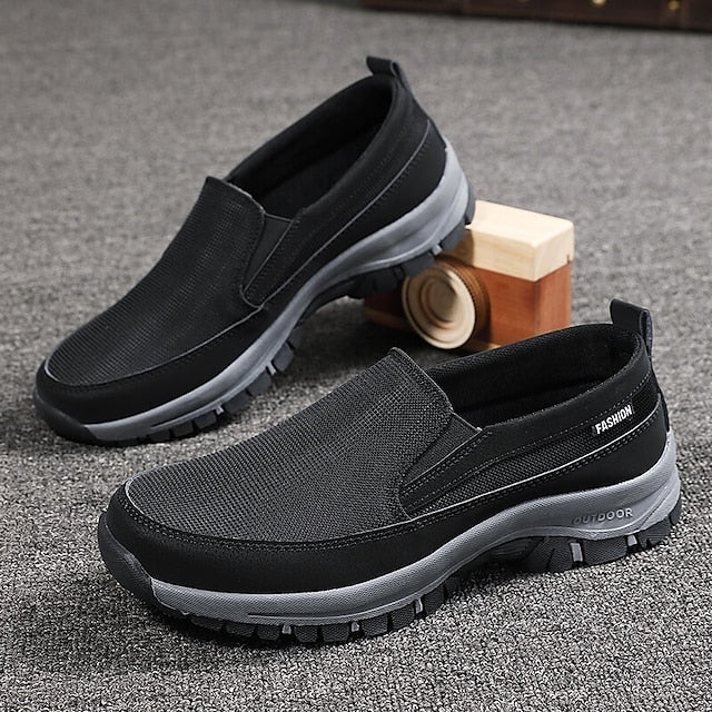 Men's Breathable Mesh Slip-on Sneakers with Rubber Sole -