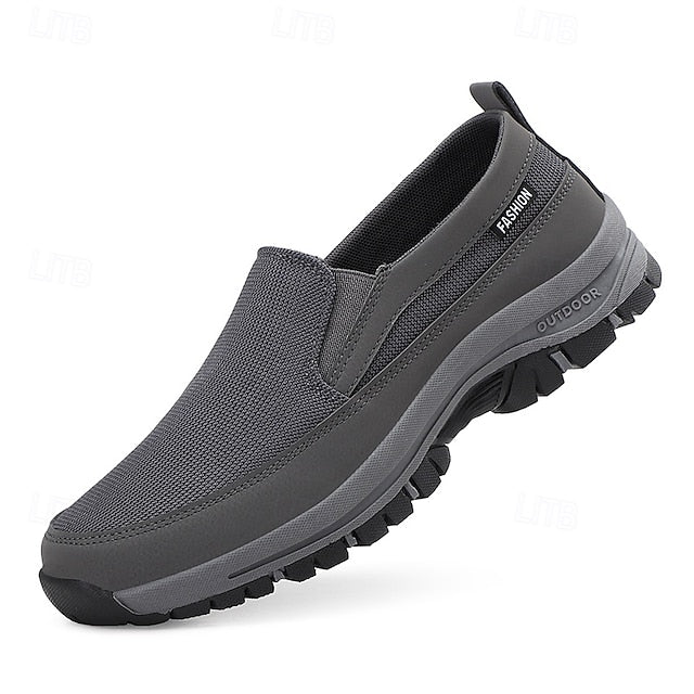 Men's Breathable Mesh Slip-on Sneakers with Rubber Sole -