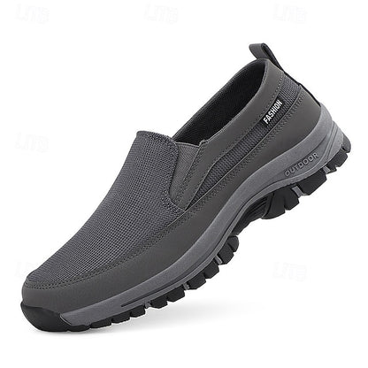 Men's Breathable Mesh Slip-on Sneakers with Rubber Sole -