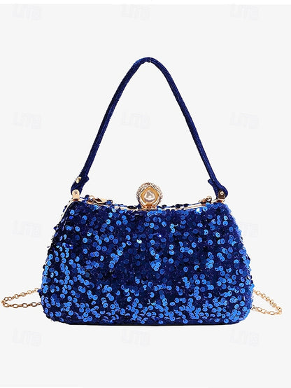 Pearl Sequin Black Accent – with Clutch Women's Evening