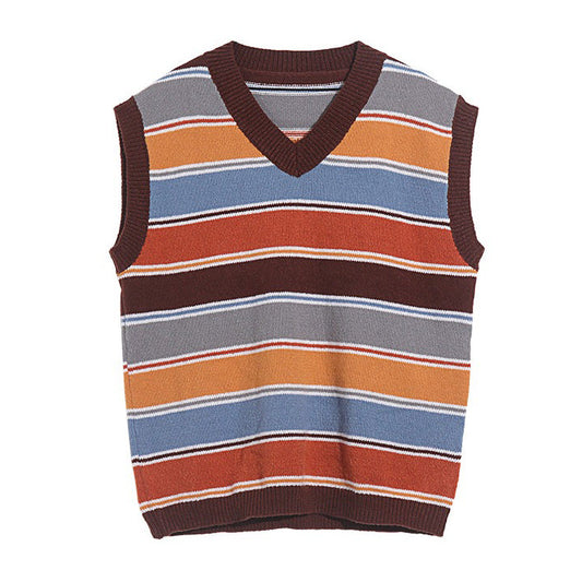 Vintage Striped Knit Vest