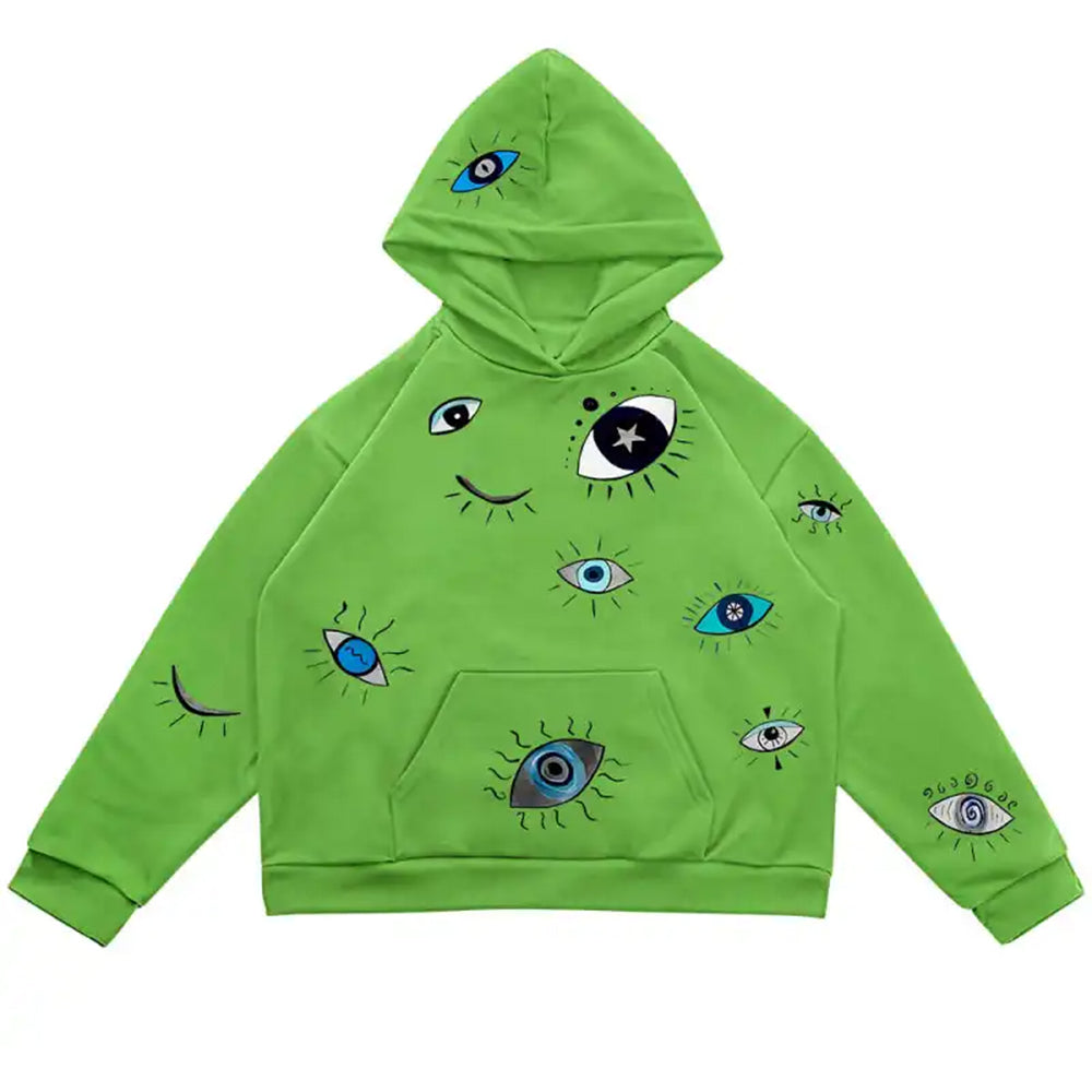 indie eye print hoodie boogzel clothing