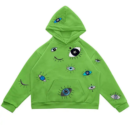 indie eye print hoodie boogzel clothing