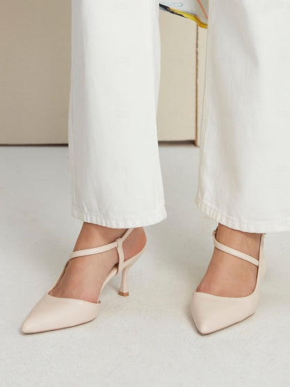 Kitten Heel Nude – Pumps Elegant Slingback Women's