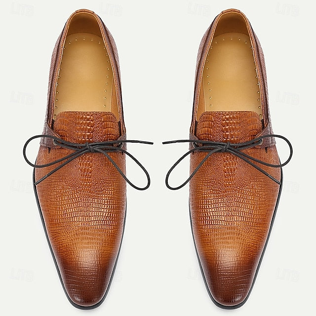 Men's Tan Genuine Leather Oxford Shoes – Vintage