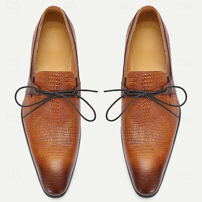 Men's Tan Genuine Leather Oxford Shoes – Vintage