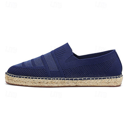 Men's Beige Vacation Espadrilles with Woven Design –