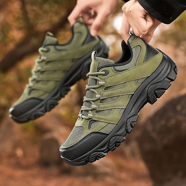 Men's Beige Outdoor Hiking Sneakers - Lightweight