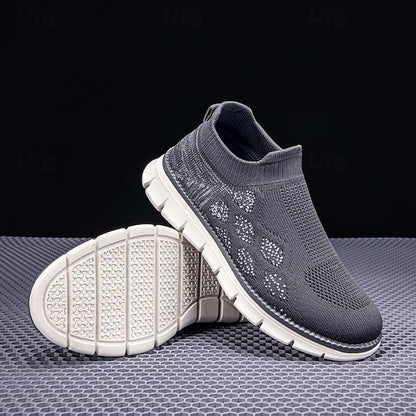 Men's Textured Knit Slip-On Sneakers, Comfort Fit with