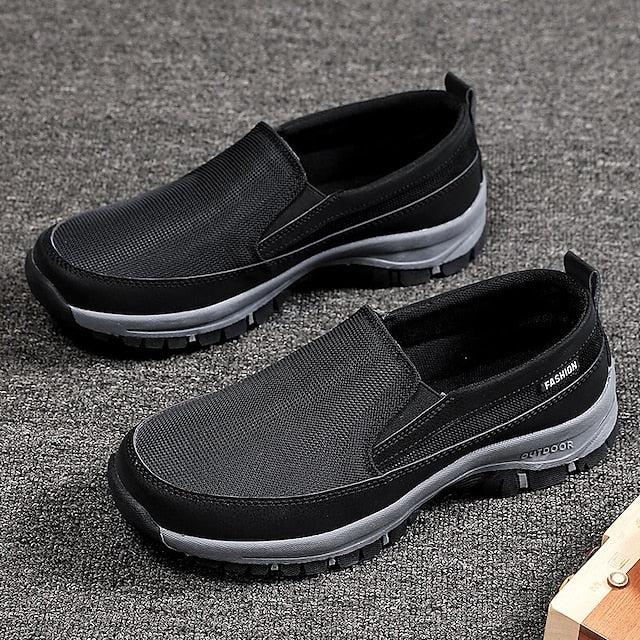 Men's Breathable Mesh Slip-on Sneakers with Rubber Sole -
