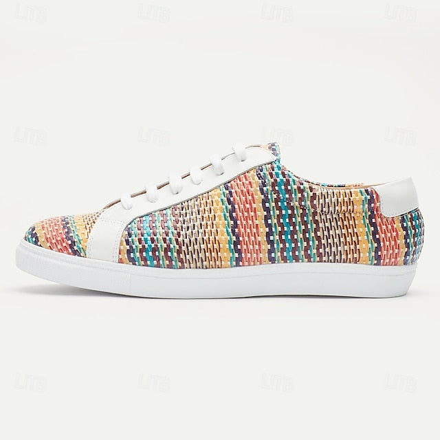 Men's Multicolor Woven Sneakers – Trendy Nylon Knit