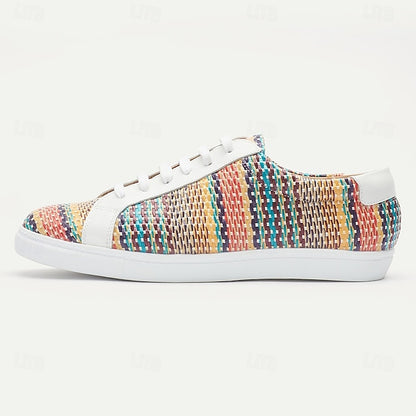 Men's Multicolor Woven Sneakers – Trendy Nylon Knit
