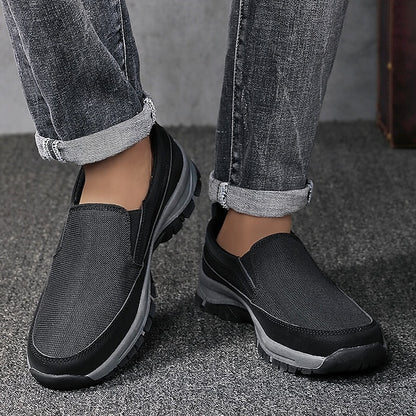 Men's Breathable Mesh Slip-on Sneakers with Rubber Sole -