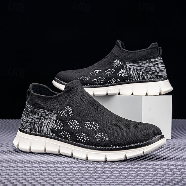 Men's Textured Knit Slip-On Sneakers, Comfort Fit with