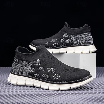 Men's Textured Knit Slip-On Sneakers, Comfort Fit with