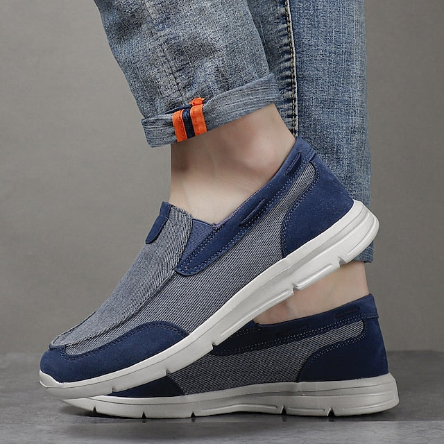 Men's Beige Canvas Slip-On Loafers – Lightweight