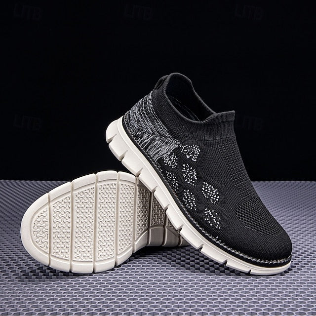 Men's Textured Knit Slip-On Sneakers, Comfort Fit with