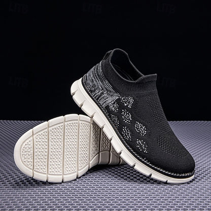 Men's Textured Knit Slip-On Sneakers, Comfort Fit with