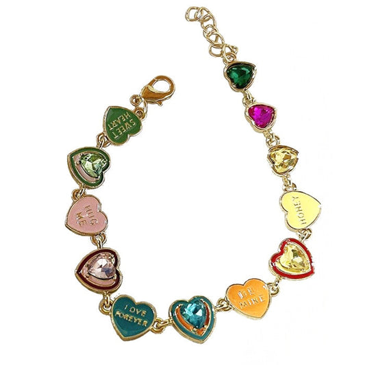 Y2K Colorful Hearts Bracelet