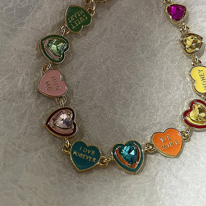 Y2K Colorful Hearts Bracelet