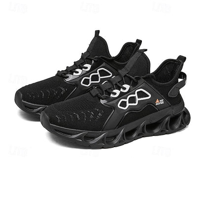 Men's Yellow Performance Sneakers with Flame Design,